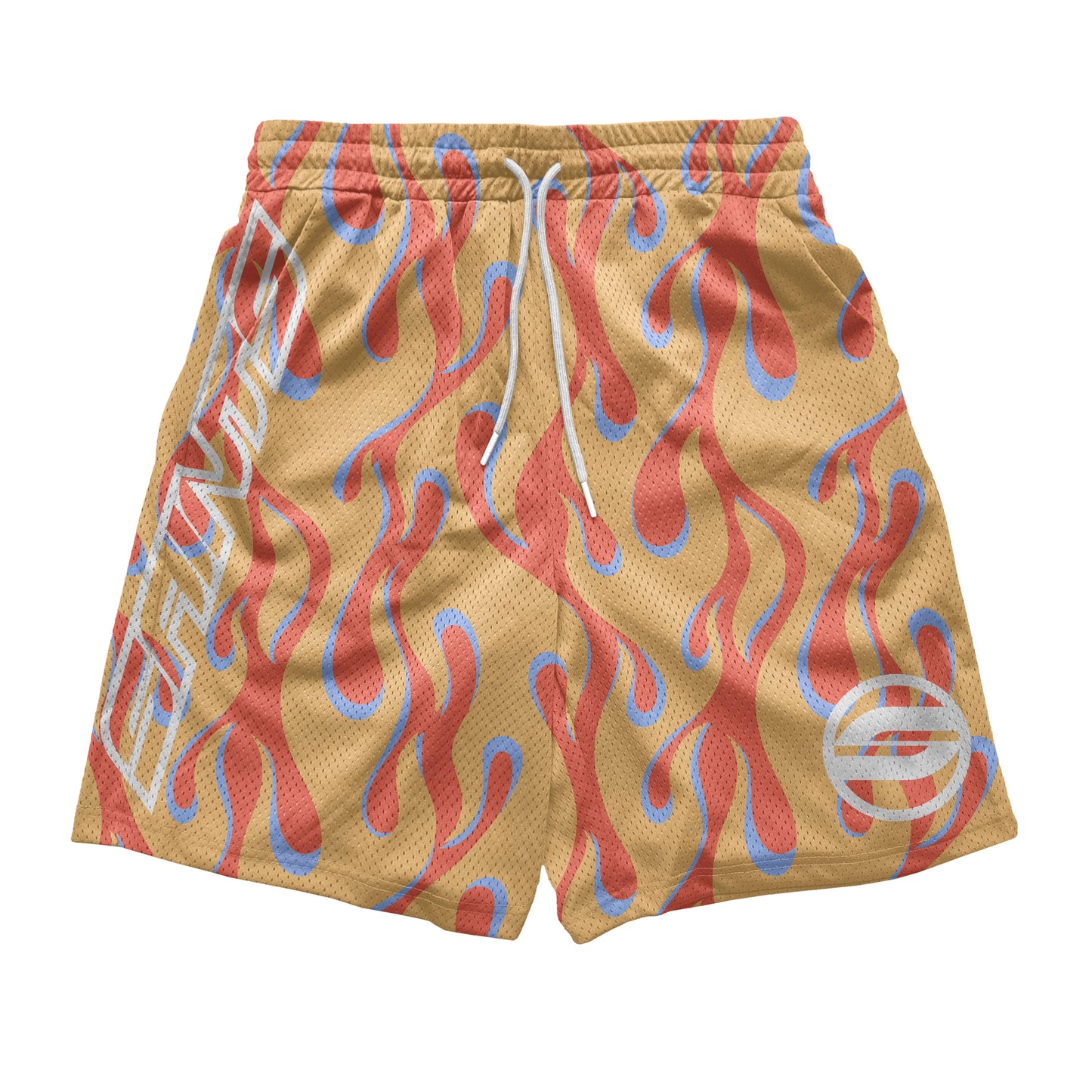 SS Orange Flame Mesh Shorts