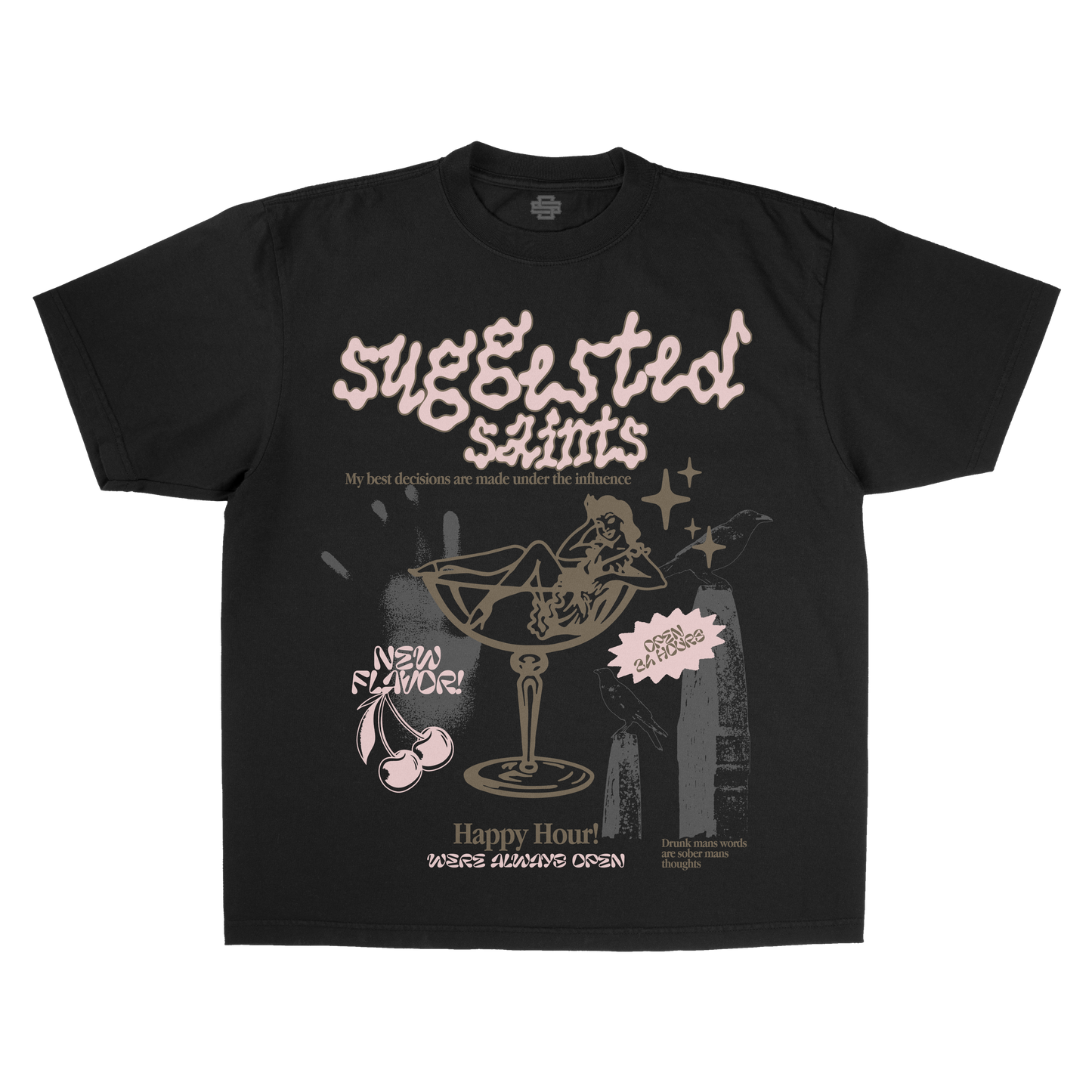 SS Happy Hour - Black T-Shirt