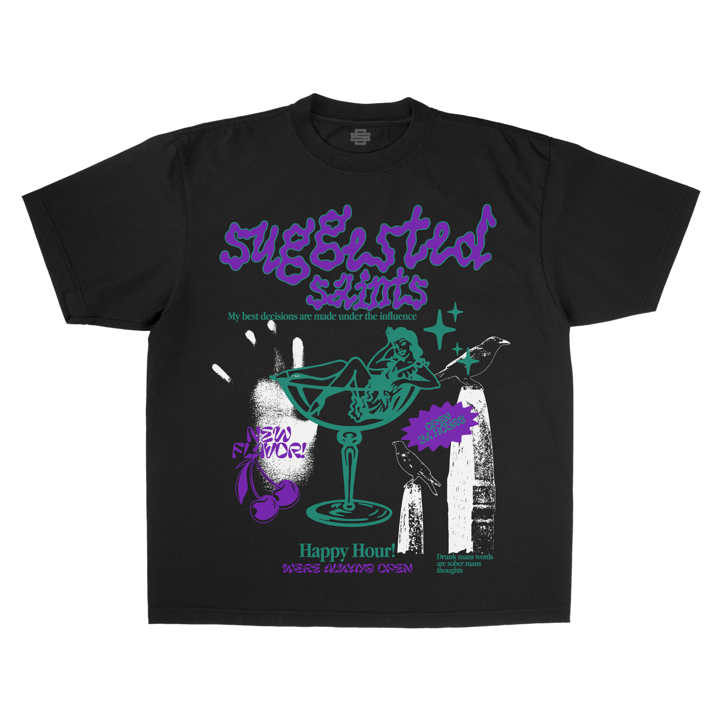 SS Happy Hour - Black T-Shirt