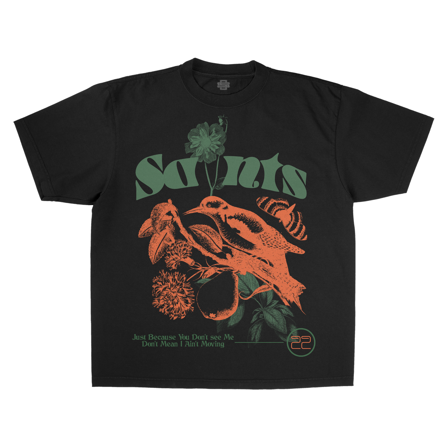 SS Bird Saint - Black T-Shirt