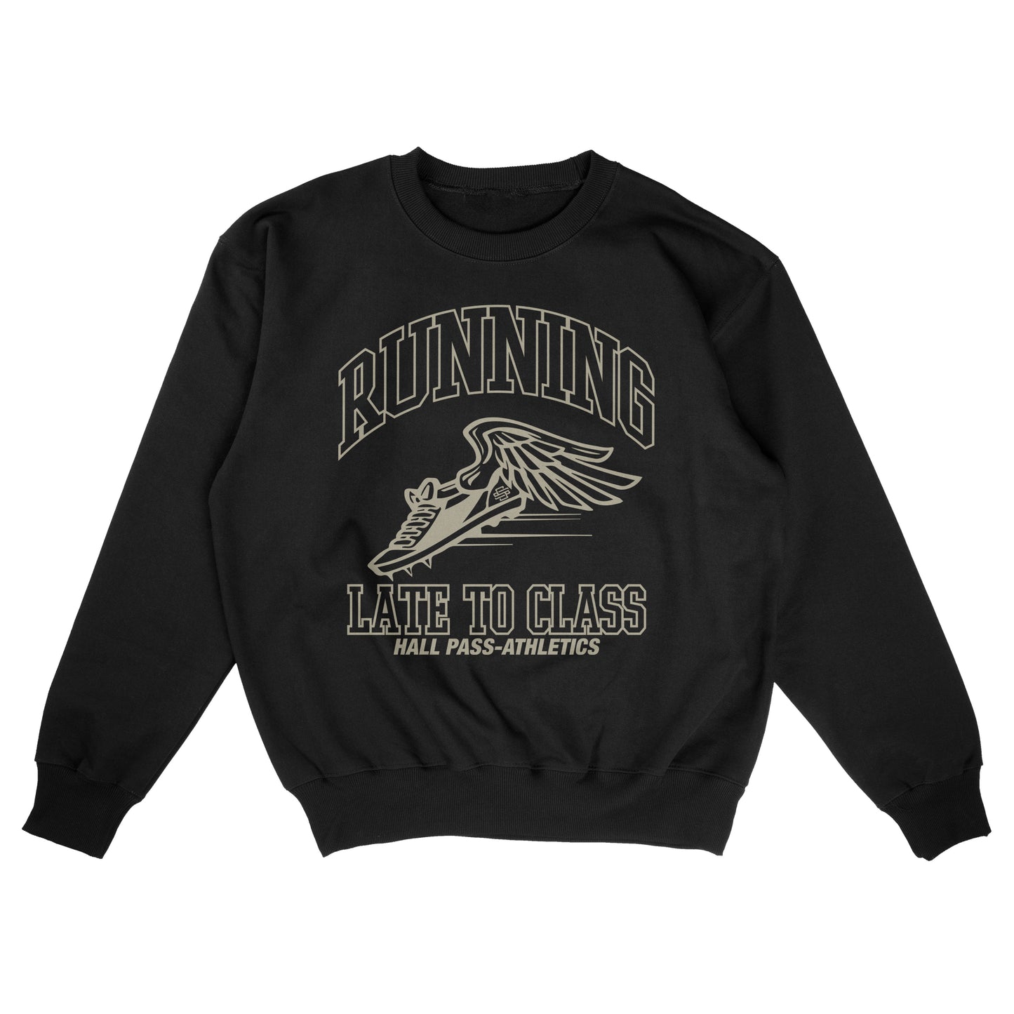 SS Running Late - Black Crewneck